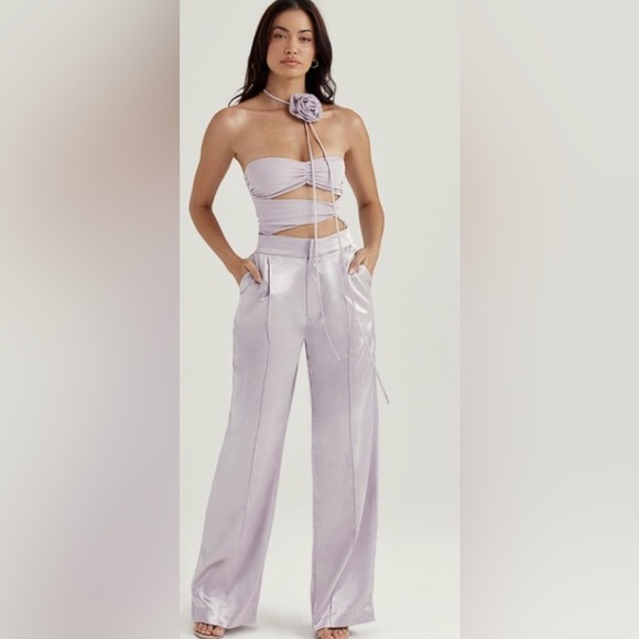House of CB Pants - House of CB Silver Wide Leg Pants